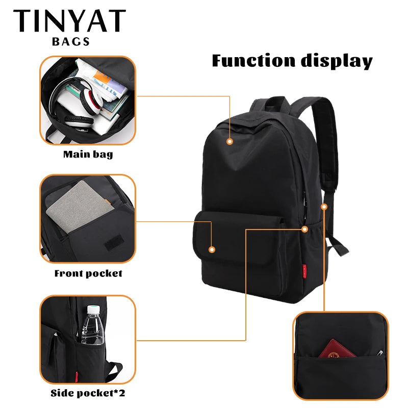 Anreisha Male Canvas Backpack Casual Rucksacks 15-inch Laptop Backpack