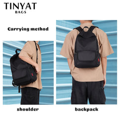 Anreisha Male Canvas Backpack Casual Rucksacks 15-inch Laptop Backpack