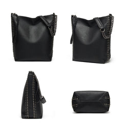 Rivet Bucket Bag Casual Wild Large Capacity Shoulder Bag Women Crossbody Bags