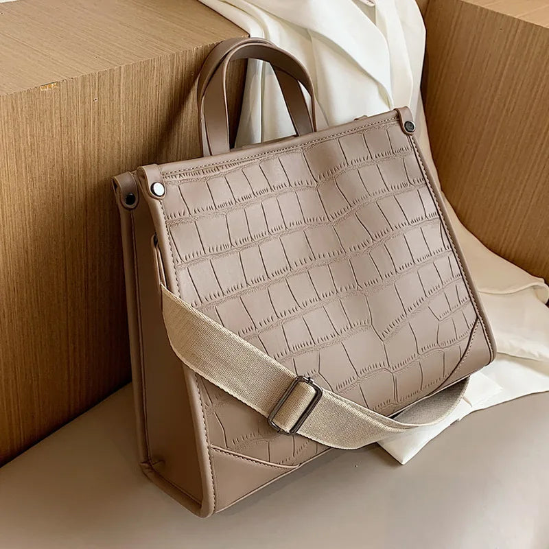 Stone Pattern Shoulder Bags For Women Tote Bags High Capacity Messenger Bag Lady