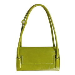 Women's Green PU Leather Flap Shoulder Bag Underarm Tote HPS1314