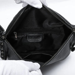 Wide Strap Shoulder Bags Women Rivet Crossbody Bag Leather Bag Multifunctional