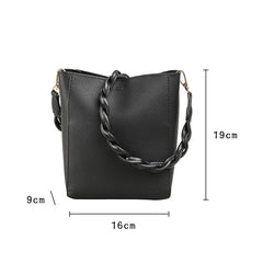 Retro Bucket Bag Casual Pu Leather Bag Shoulder Bag Lady Messenger Bag