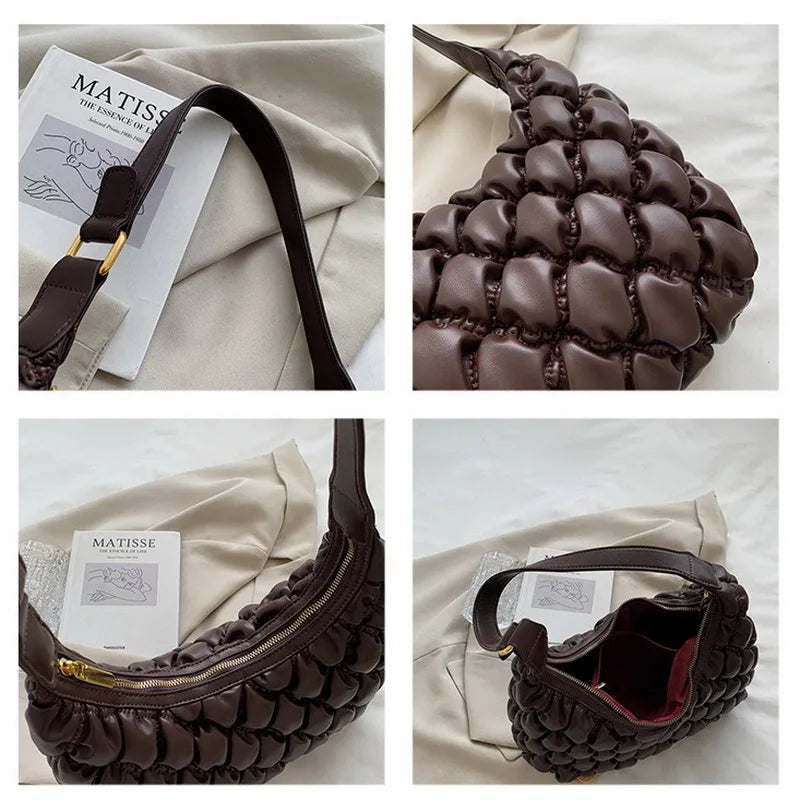 Plaid Shoulder Bag Women Handbag PU Leather Lady Hobos HPS1217