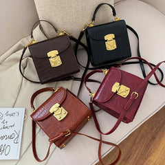 Retro Stone Pattern Shoulder Bag PU Leather Handbag Lady HPS984