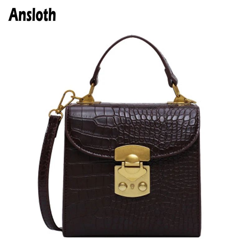 Retro Stone Pattern Shoulder Bag PU Leather Handbag Lady HPS984