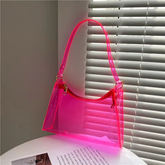 Summer Women's Transparent Handbags Jelly Bag Ladies Shoulder Beach Bag HPS131