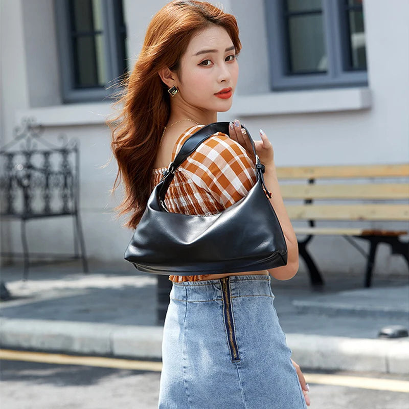 Women Crescent Purse Handbag Shoulder Bag Crossbody Dumpling Underarm