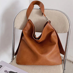 Soft PU Leather Shoulder Bags Large Capacity Totes Bag Vintage