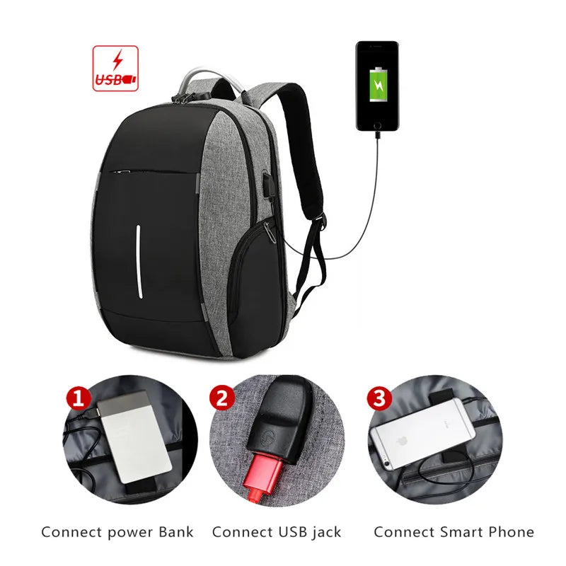 Anti-Theft Laptop Backpack 15.6 Inch Waterproof Travel Urban School Bag