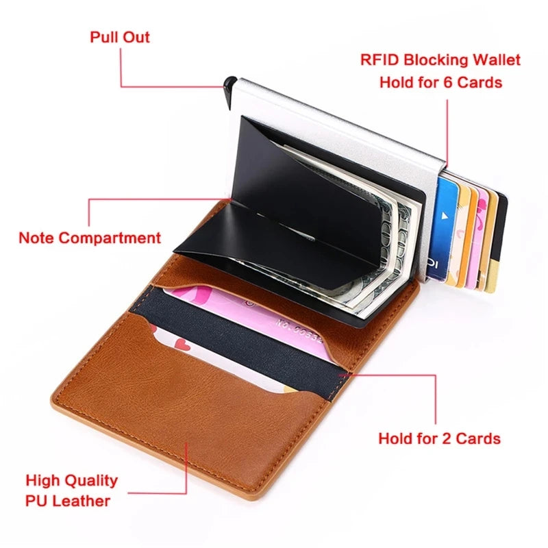 RFID Metal Business Card Holder Wallet Slim Mini Men Women Purse Cardholder