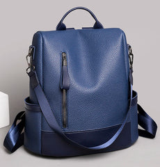 Retro Leather Women's Backpack for Teenage Girls