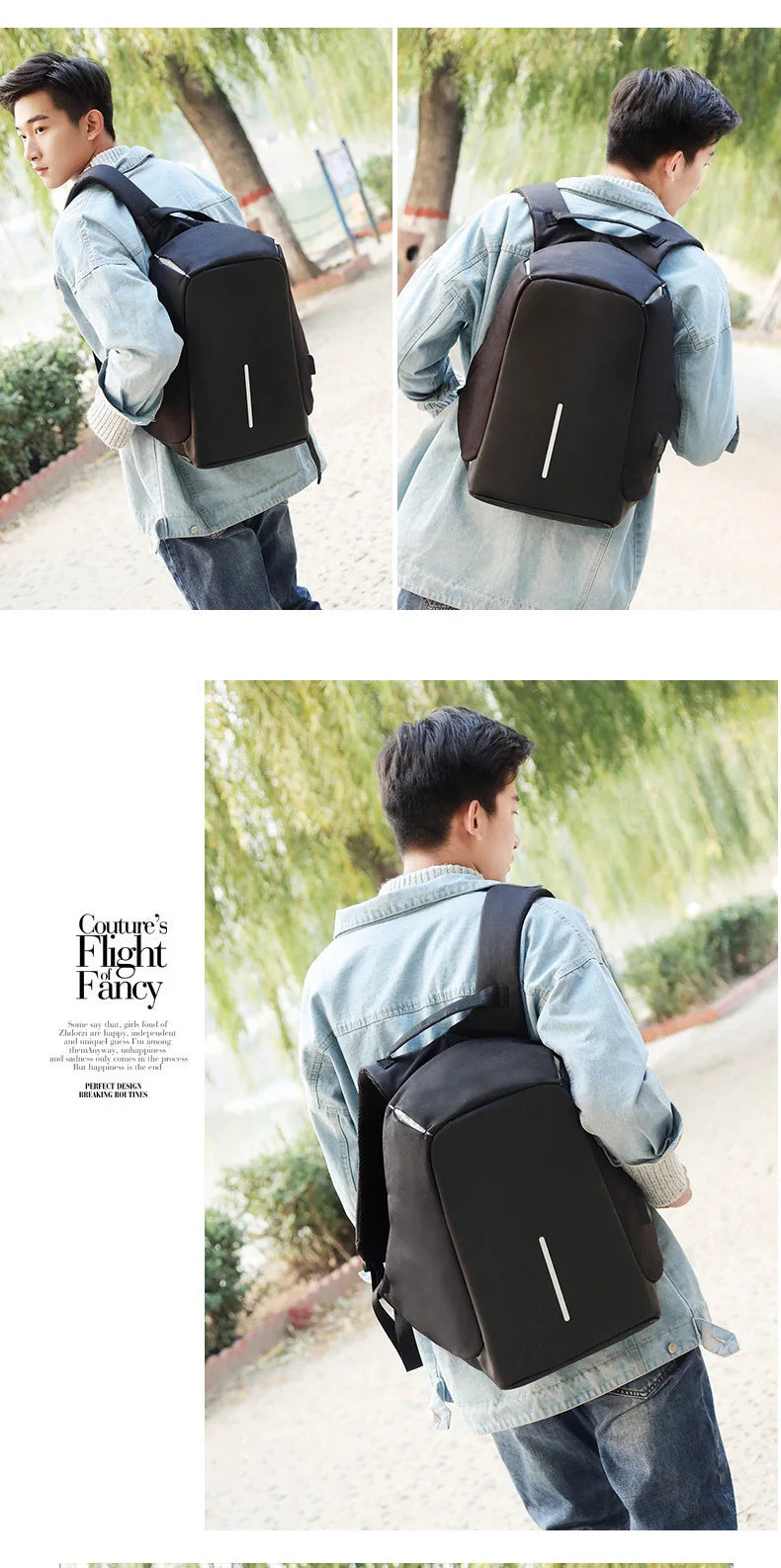 Anti-theft Backpack Bag 15.6 Inch Laptop Men Mochila Male Waterproof
