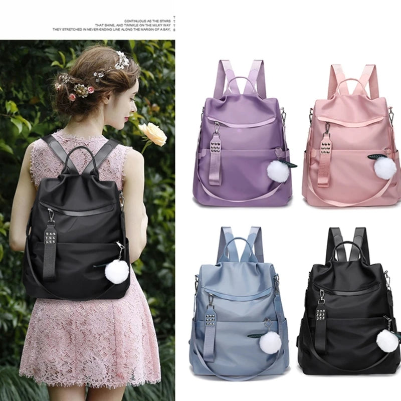 Anti-theft Nylon School Bag Teen Casual Daypack Shoulder Bookbag