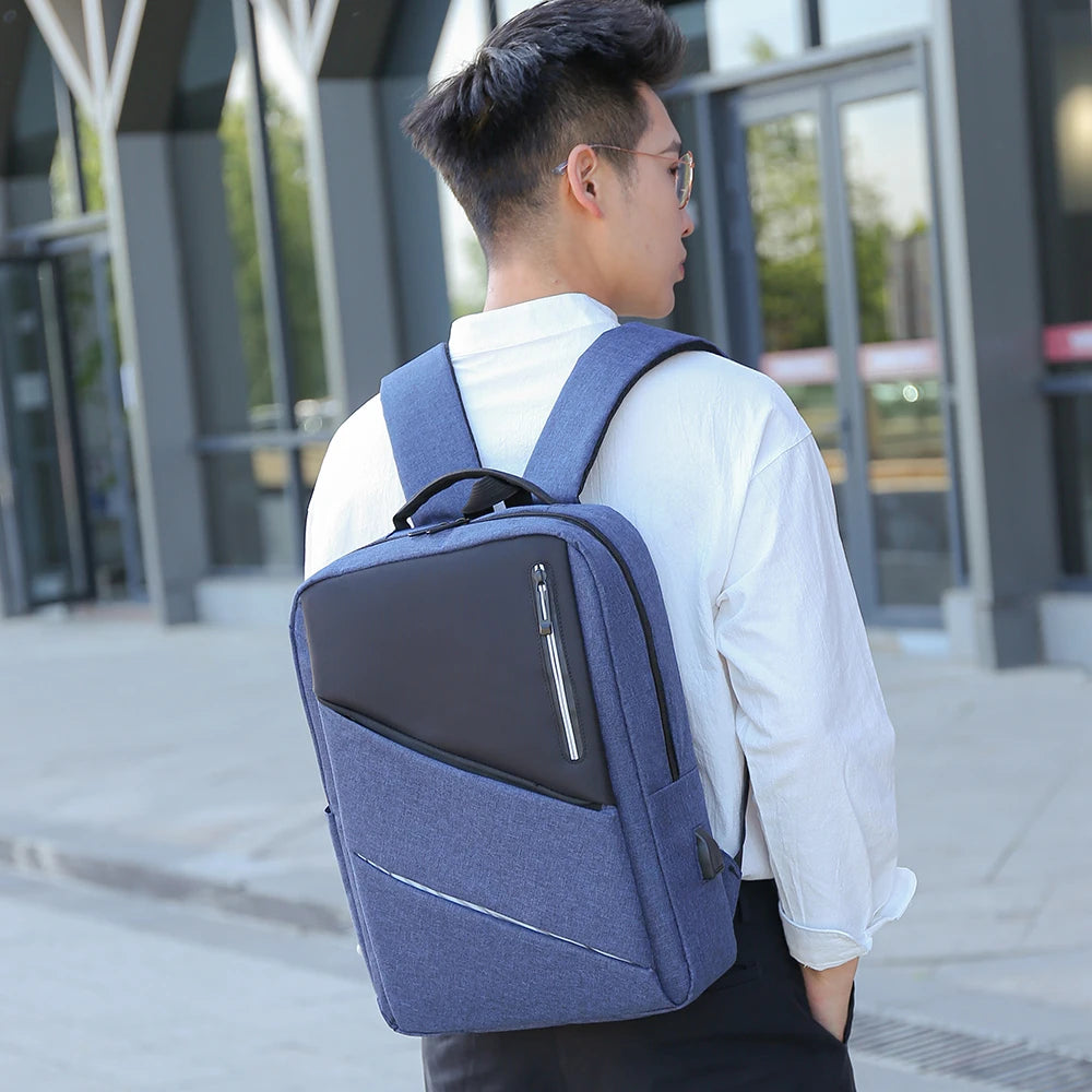 Anti-theft Laptop Rucksack Travel Backpack USB Charge Business College Student B