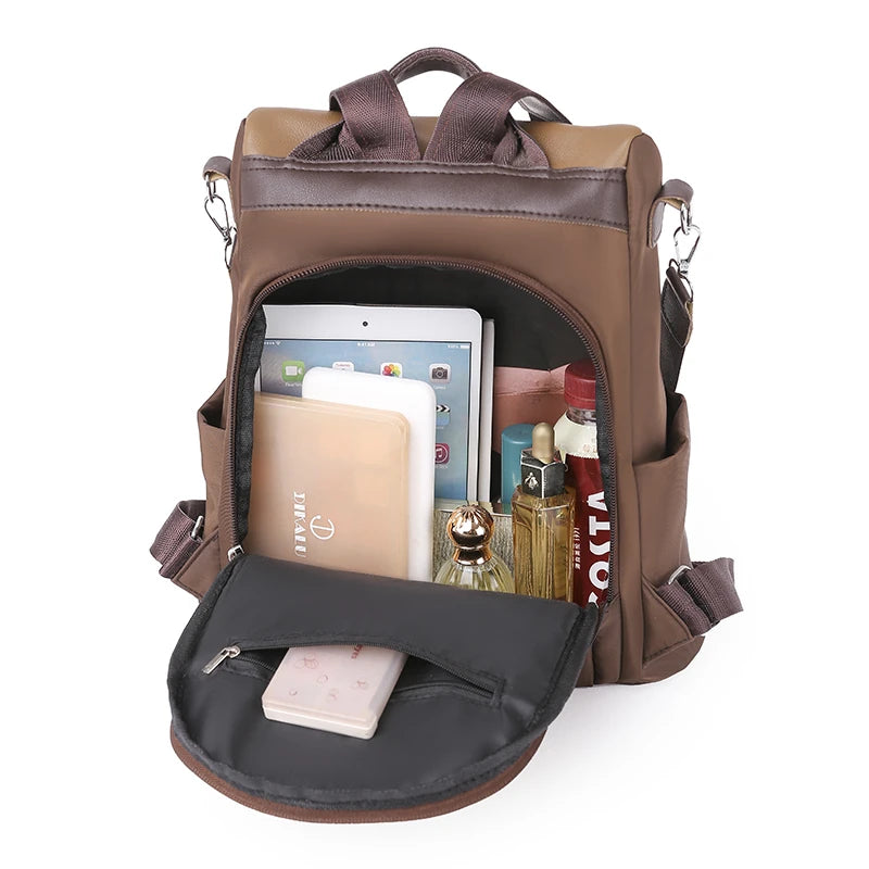 Anti-theft Splicing Backpack Lightweight Oxford Travel Schoolbag