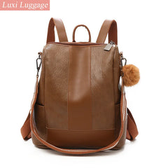 Anti-theft Women Backpacks Pu Leather Travel Backpacks Large Capacity Schoolbag