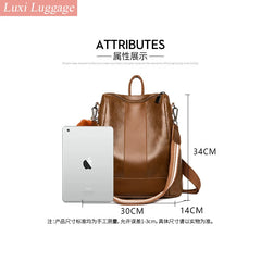 Anti-theft Women Backpacks Pu Leather Travel Backpacks Large Capacity Schoolbag