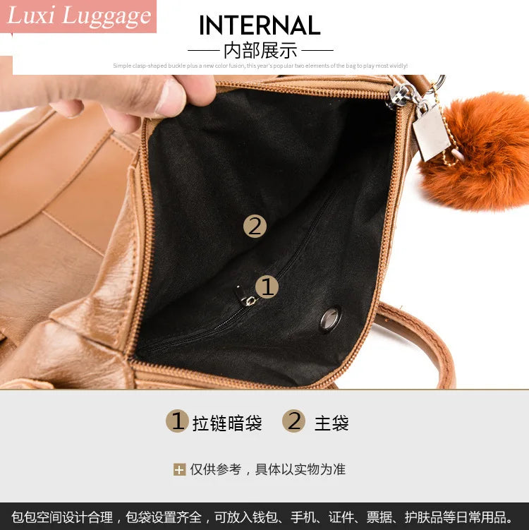 Anti-theft Women Backpacks Pu Leather Travel Backpacks Large Capacity Schoolbag