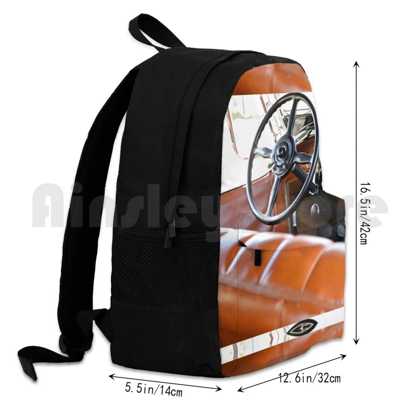 Vintage Car Dashboard Outdoor Hiking Backpack