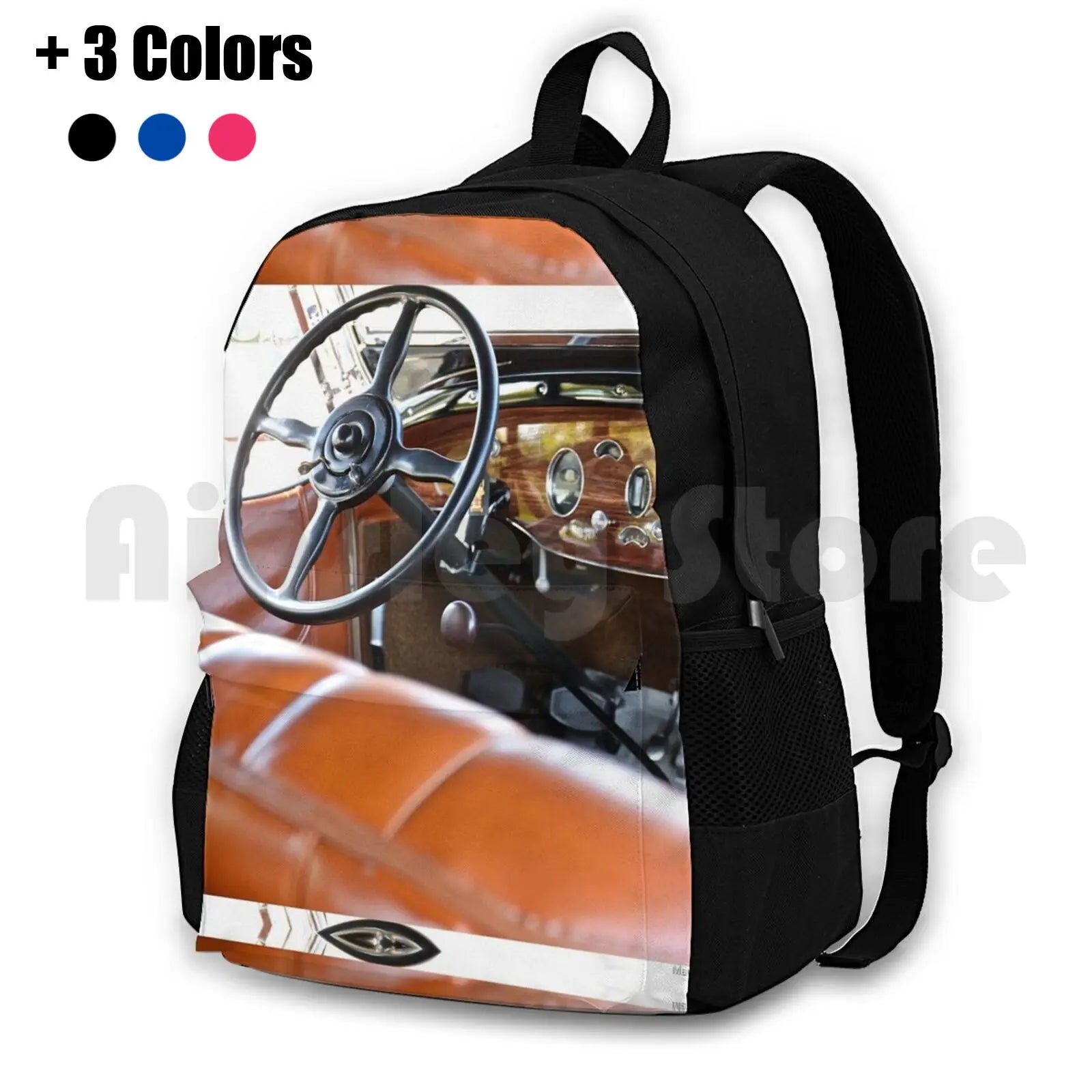 Vintage Car Dashboard Outdoor Hiking Backpack