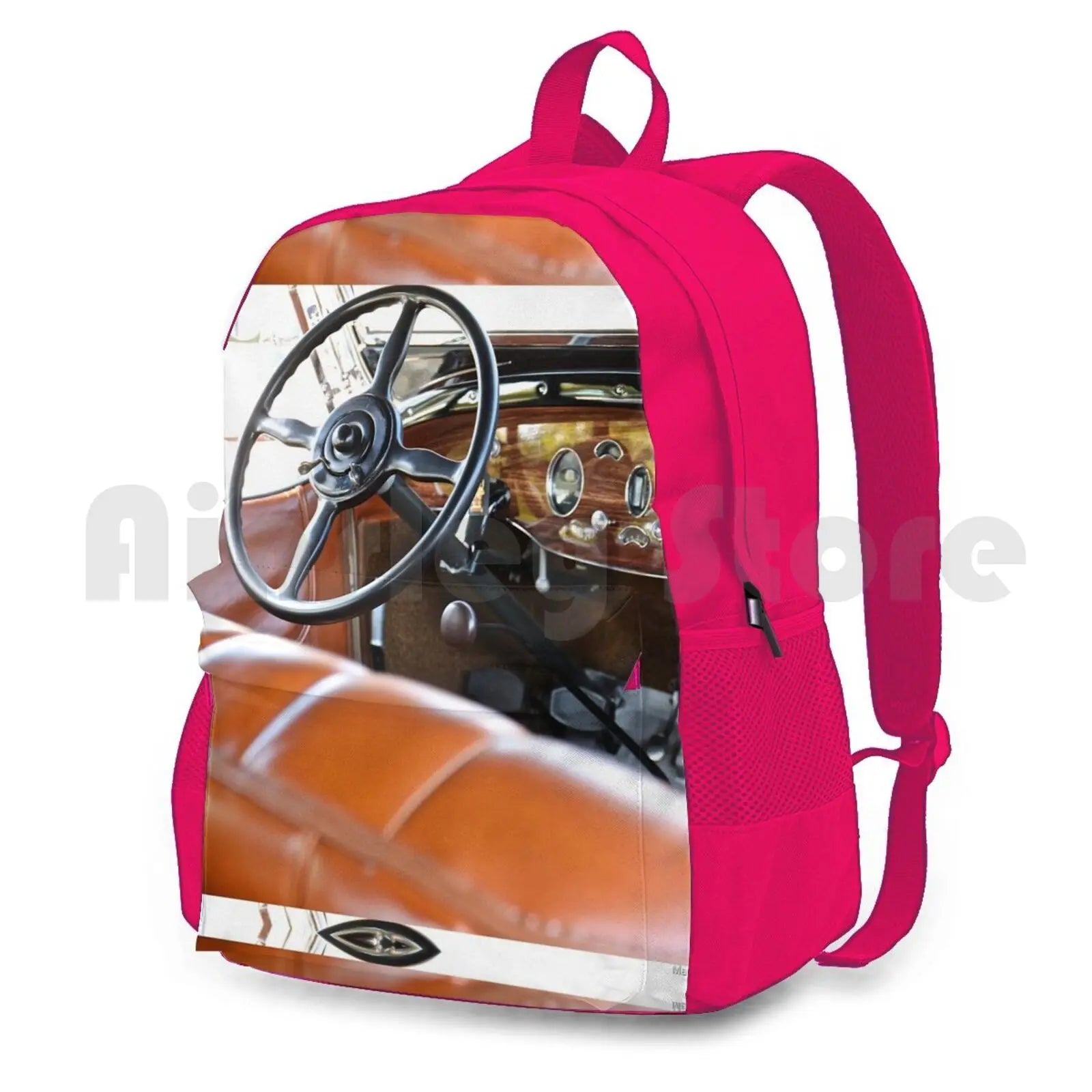 Vintage Car Dashboard Outdoor Hiking Backpack