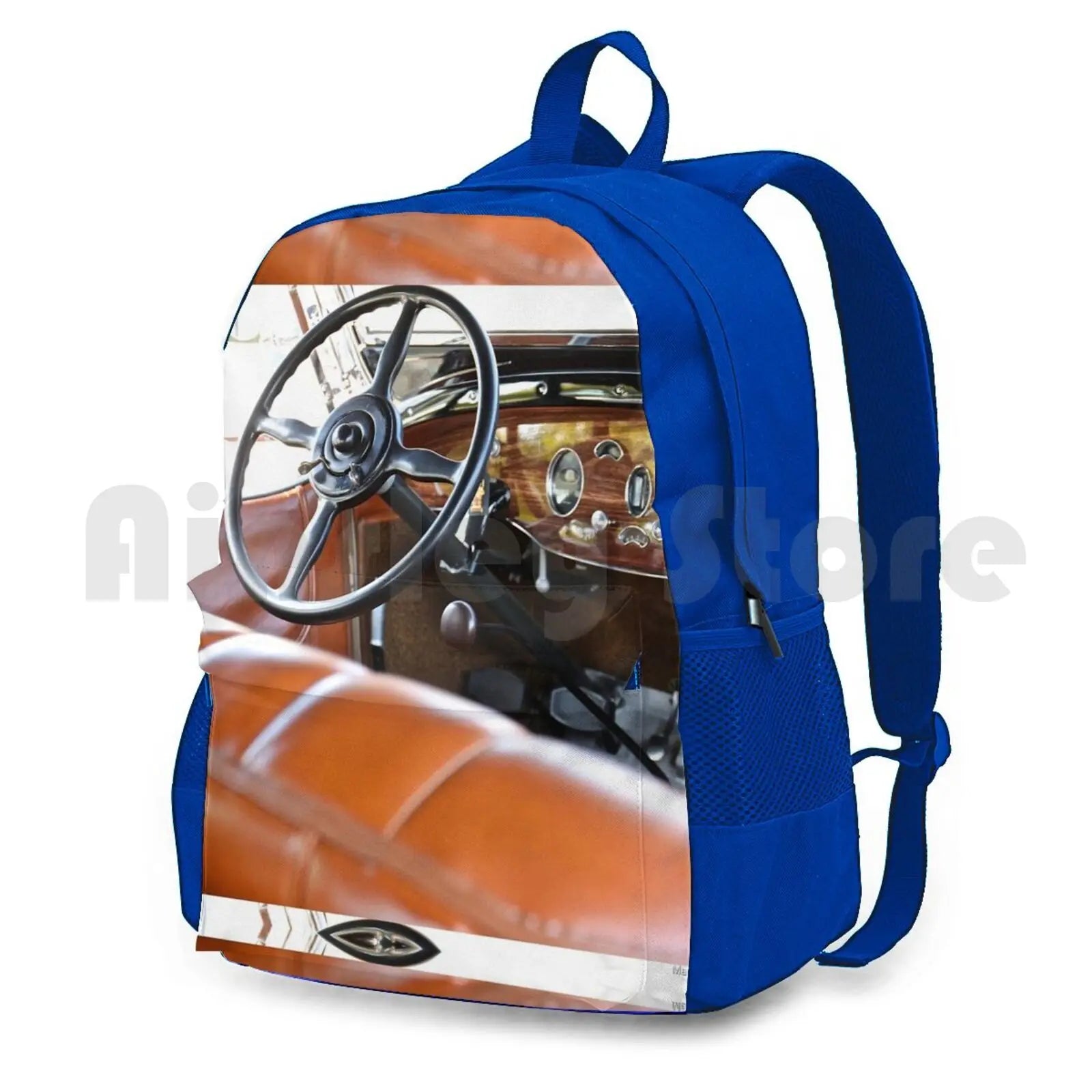 Vintage Car Dashboard Outdoor Hiking Backpack