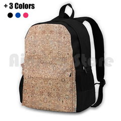Antique Persian Tabriz Rug Print Outdoor Hiking Backpack