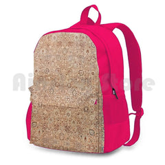 Antique Persian Tabriz Rug Print Outdoor Hiking Backpack