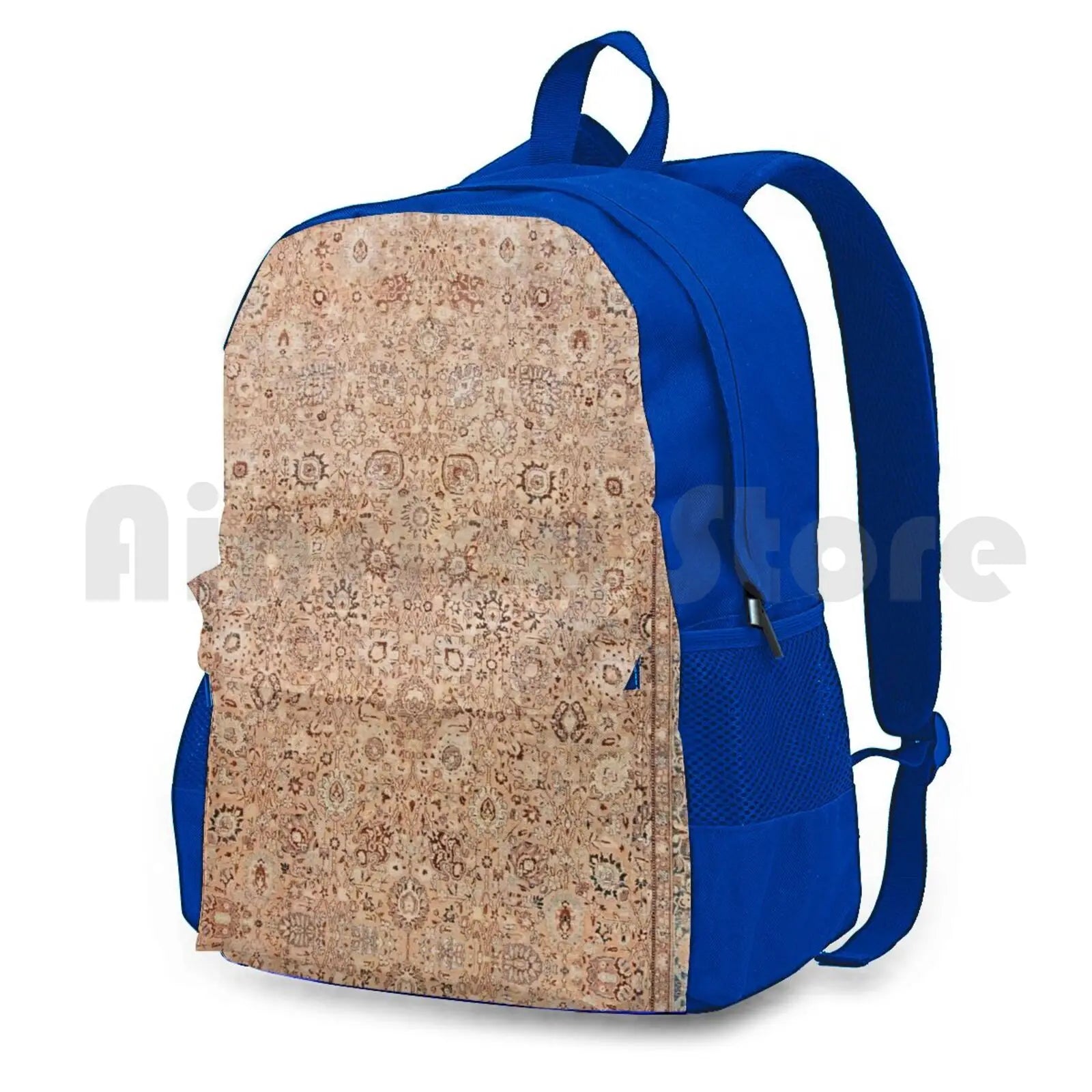Antique Persian Tabriz Rug Print Outdoor Hiking Backpack