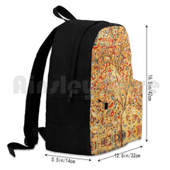 Vintage Persian Tree Of Life Kashan Rug Print Hiking Backpack