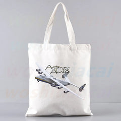 An-225 Mriya Shopping Bag Grocery Shopper Cotton Jute Bag