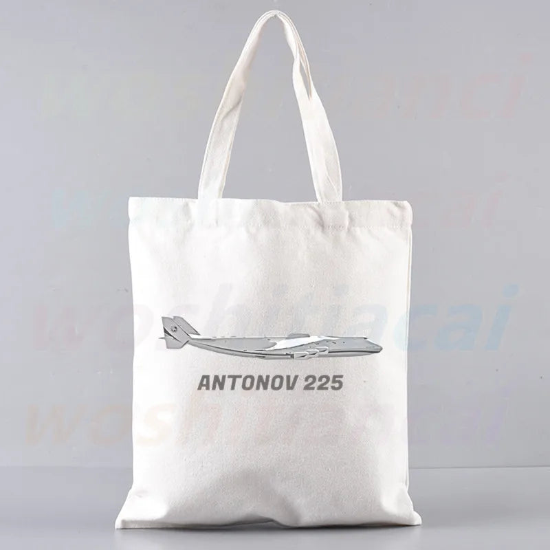 An-225 Mriya Shopping Bag Grocery Shopper Cotton Jute Bag