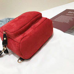 Matte Leather Women Backpack for Teenage Girl Small School Bag