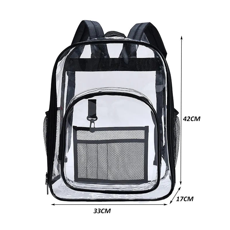 Transparent School Bag Waterproof Backpack Large Capacity Clear Backpack