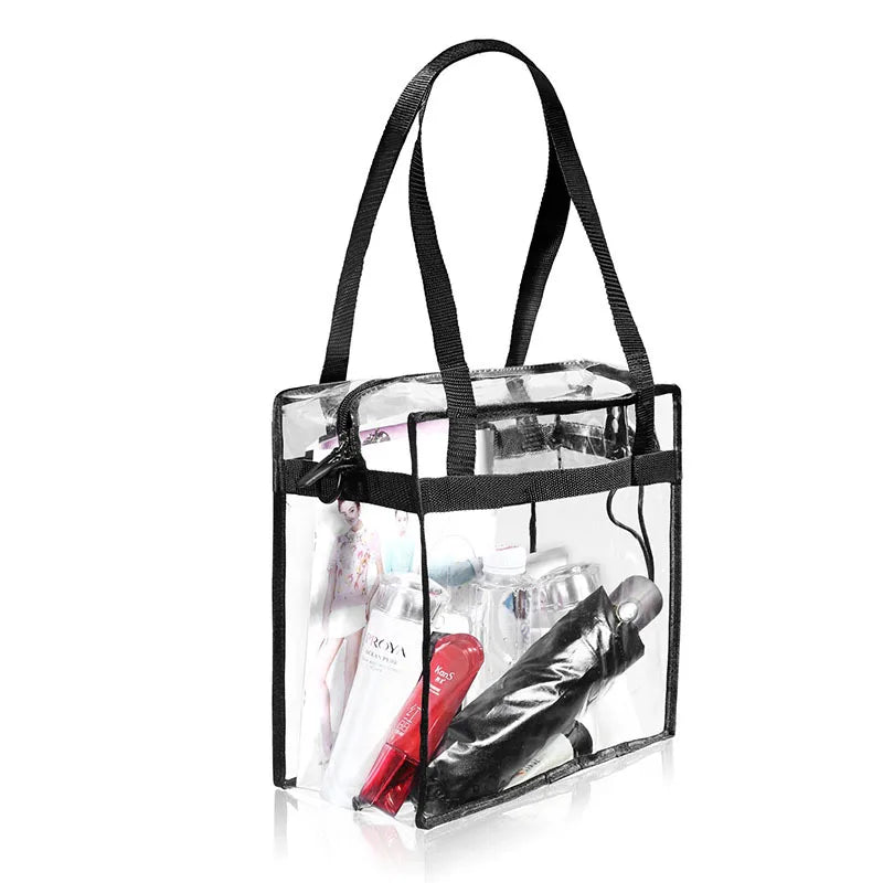 Waterproof Transparent Shoulder Bag Beach Handbag Large Clear Tote Bag