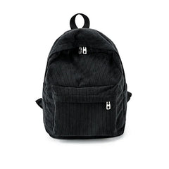 Corduroy School Bag for Girls Teenage Casual Students Laptop Backpack