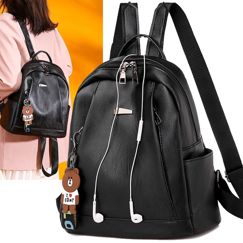 Vintage Waterproof Women Backpack Large Capacity School Bag
