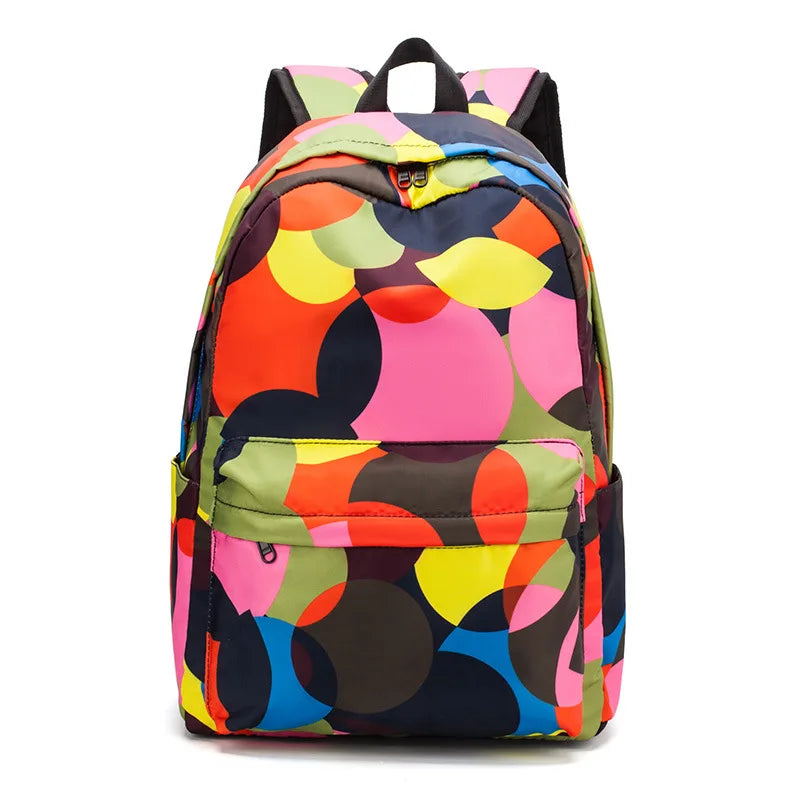 Colorful Print School Bag Female Backpack Large Capacity