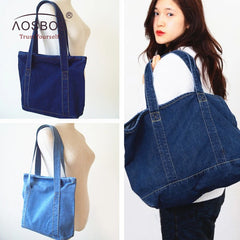 Women Denim Shoulder Bags Tote High Capacity Handbag