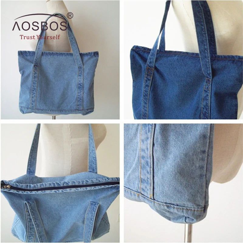 Women Denim Shoulder Bags Tote High Capacity Handbag