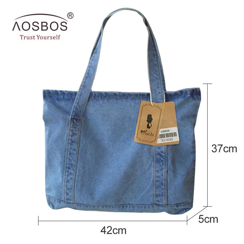 Women Denim Shoulder Bags Tote High Capacity Handbag