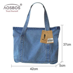 Women Denim Shoulder Bags Tote High Capacity Handbag
