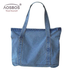 Women Denim Shoulder Bags Tote High Capacity Handbag