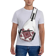Arabic Palestinian Tatreez Cross Embroidery Sling Chest Bag Art Shoulder Crossbo