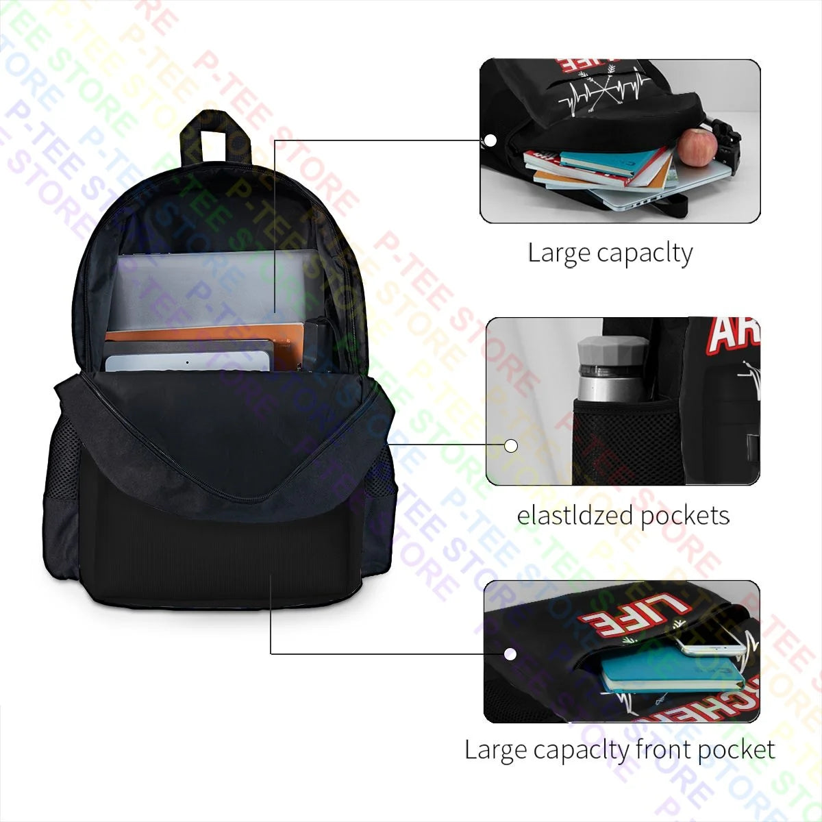 Archery Life Large Capacity Backpack Bookbag Swimming Gym Tote Bag