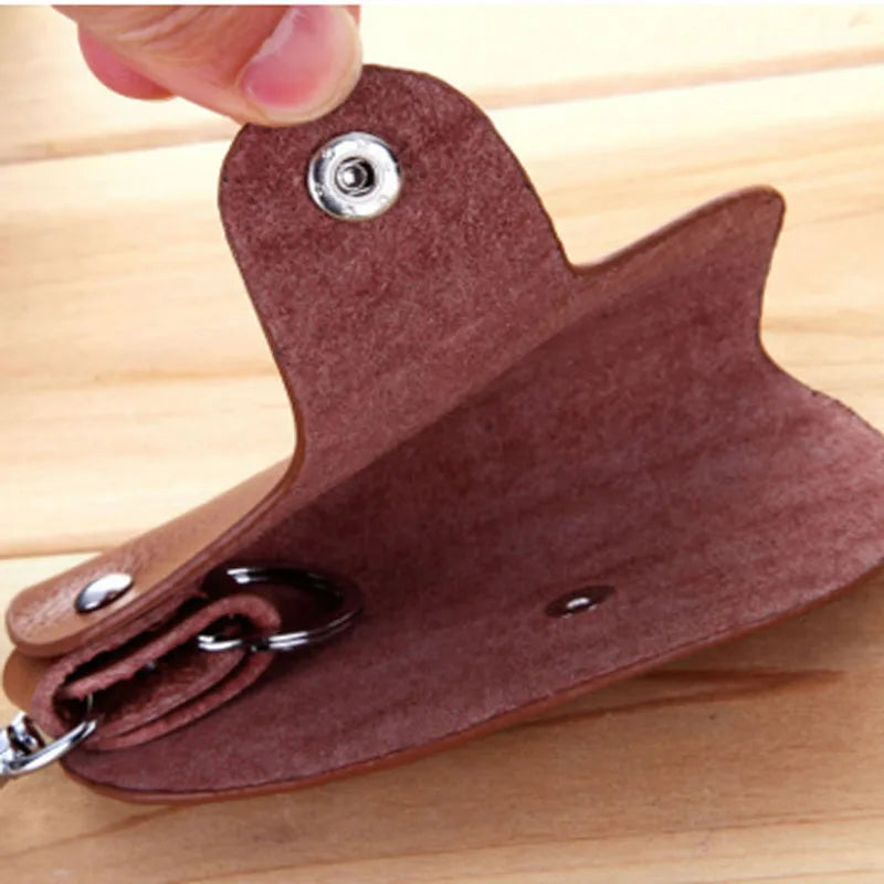 1Pc Leather Key Chain Accessory Pouch Bag Wallet Case Key Holder
