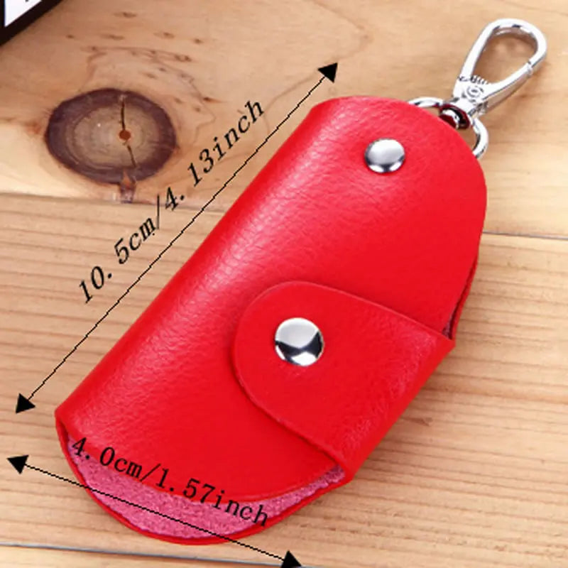 1Pc Leather Key Chain Accessory Pouch Bag Wallet Case Key Holder