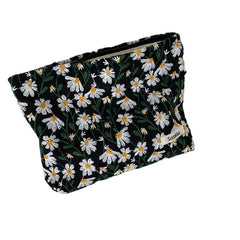 3D Embroidery Little Daisy Cosmetic Bag Women Handbags Cotton Fabric Makeup Bag