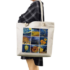 Van Gogh Oil Painting Tote Bags Foldable Shopper Bag